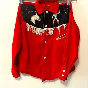 Kids Halloween Costume Vintage Cowboy/Western Button up shirt. Great details!